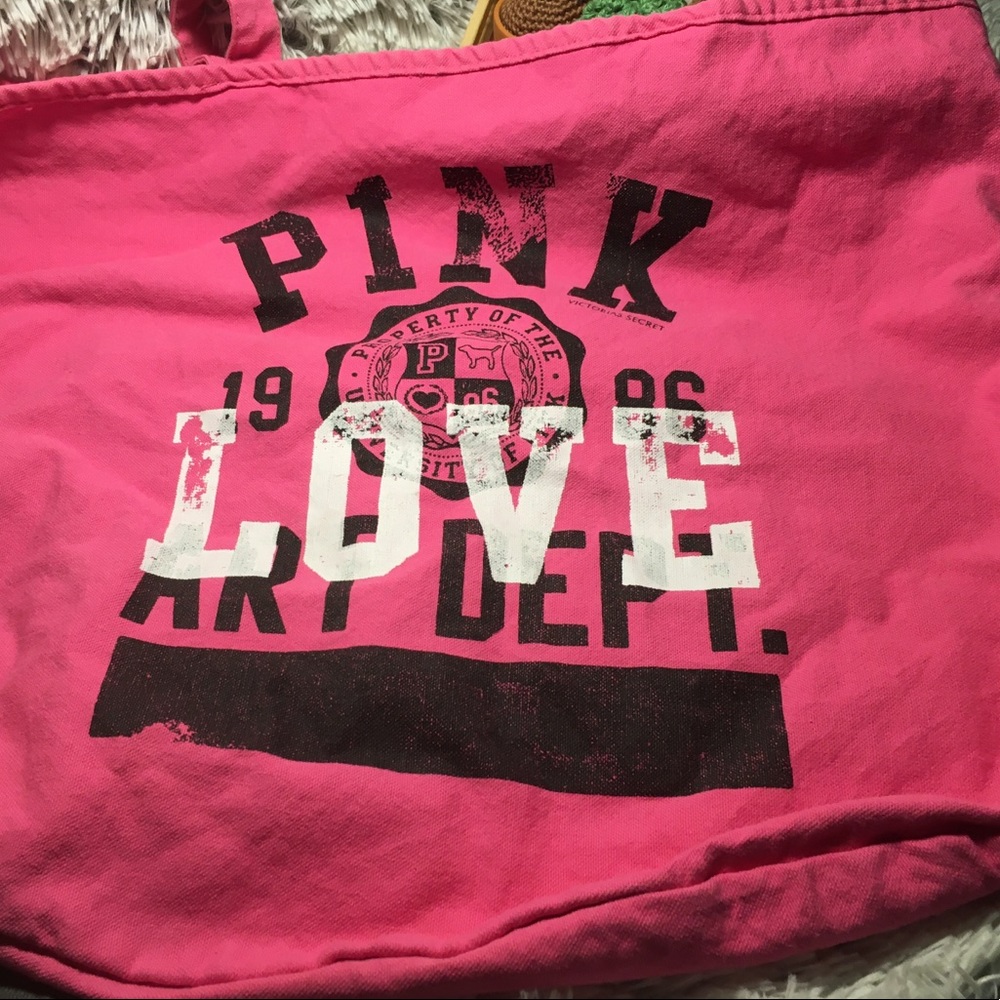 Victorias Secret Pink Canvas Tote